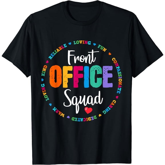 Cute School Secretary Admin Appreciation Front Office Squad T-Shirt Black Small