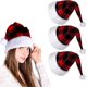 thumbnail image 1 of Juego de 4 gorros de Papá Noel de felpa de lujo para fiestas de disfraces navideños y eventos festivos, 1 of 5