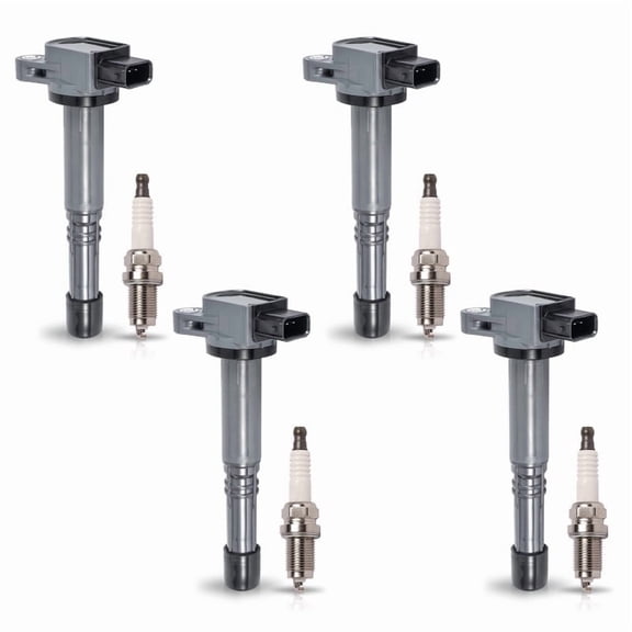 ISA Pack of 4 Ignition Coil Spark Plugs 2.0 2.4 l4 For Honda Accord CRV Civic Element Acura RSX CSX 2002 2003 2004 2005 2006 2007 2008 2009 2010 2011 Coil Plugs Replacement for UF311 UF583 XP5224