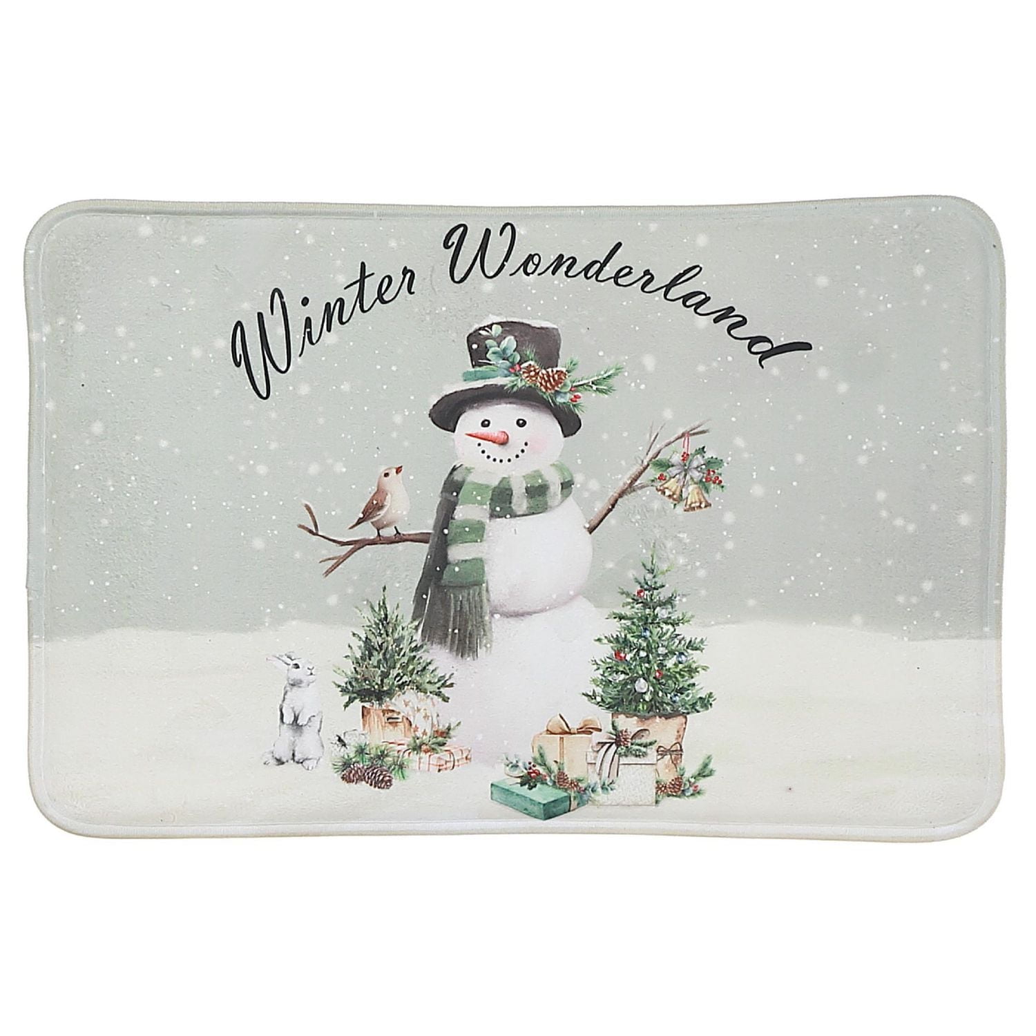 Tapis D'Impression Numérique En Mousse À Mémoire De Forme Bonhomme De Neige