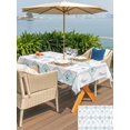thumbnail image 5 of Outdoor Tablecloth with Umbrella Hole for Patio/Picnic/Party/Camping, Teal Flowers Geometric Waterproof Table Cloth Rectangle Table Cover Washable, Spring Floral Elegant Pastoral (60"x 84"), 5 of 8