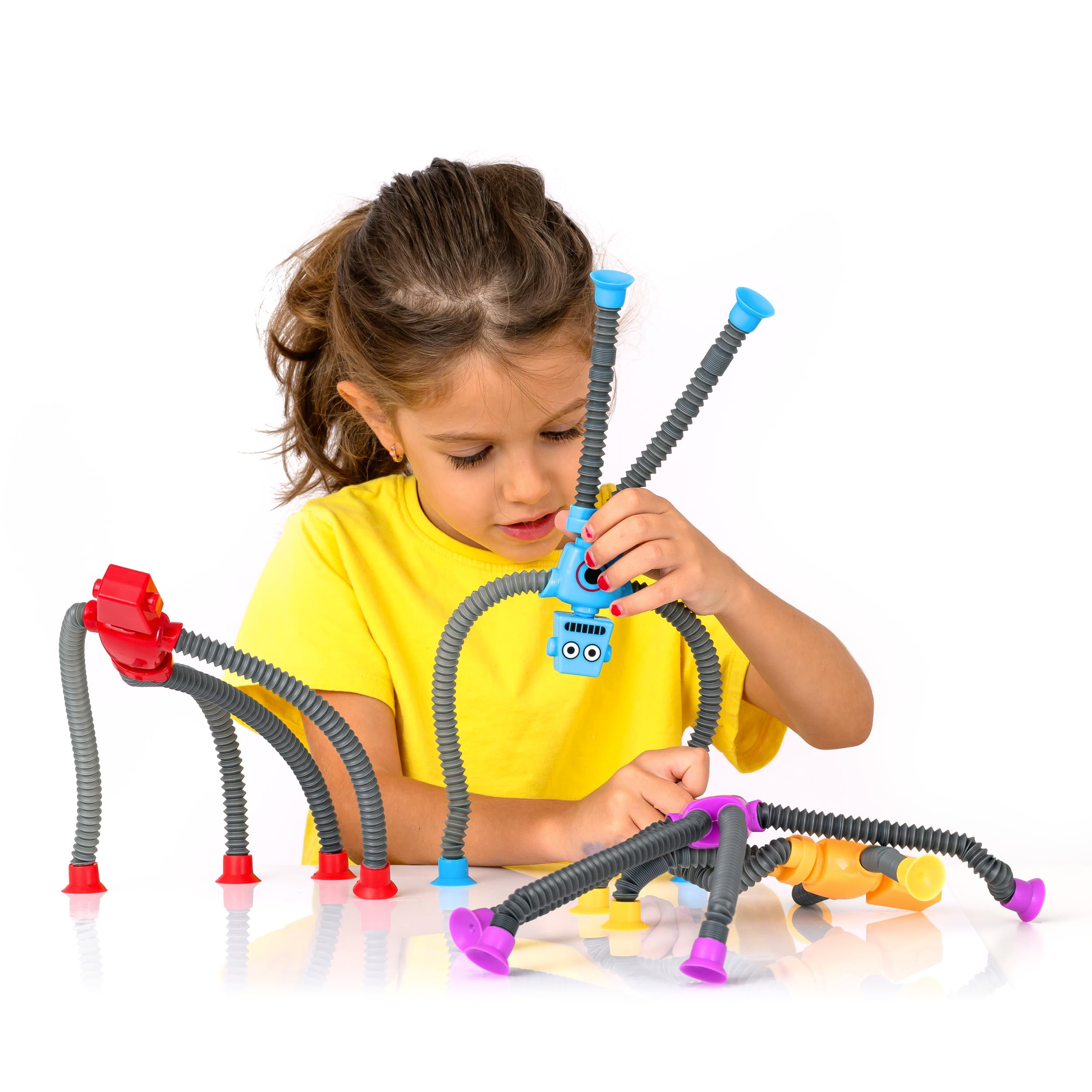 YUNOVA Mega 32pk Robot Pop Tube Bundle - Extra-Thick Sensory Toys for Autism & ADHD, School/Clinic Bulk Therapy Toys, BPA-Free Durable Fidgets with Tactile Stimulation (Ages 3-14)