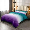 thumbnail image 3 of Erosebridal Ombre Comforter Set Green Purple Teal Bedding Set Full Size Colorful Gradient Down Comforter Modern Abstract Quilt Duvet Insert Soft Warm Lightweight 1 Comforter with 2 Pillow Cases, 3 of 3