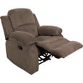 thumbnail image 3 of Lifestyle Furniture Rual 3-Pieces Grid Cloth Recliner Sofa Set in Taupe/Brown, 3 of 6
