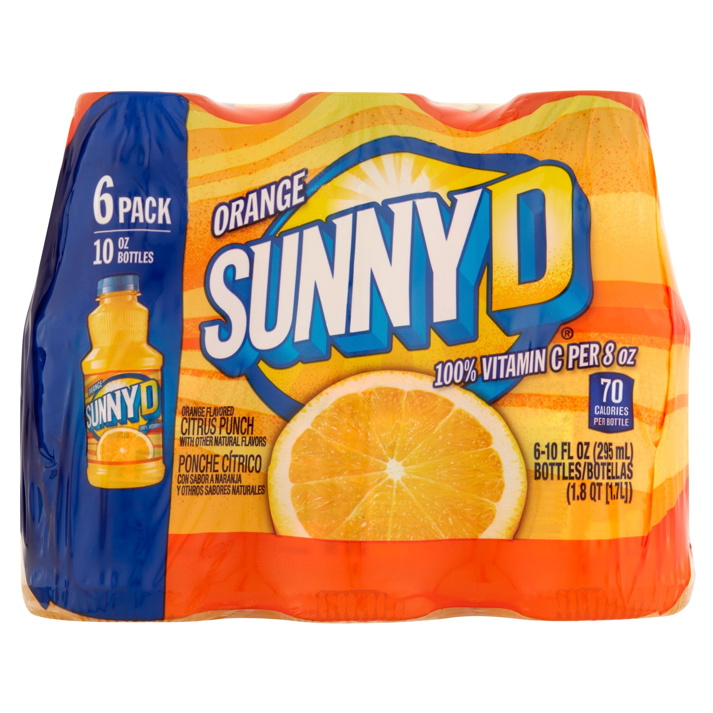 Sunny D Orange Citrus Punch, 10 fl oz, 6 count by Sunny Delight Beverages Co.