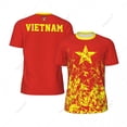 thumbnail image 2 of Exclusive design Vietnam Flag Grain 3D Printed Men For Running Bike Soccer Tennis Fitness Sports tshirt Mesh Fans Short T-shirt, 2 of 12