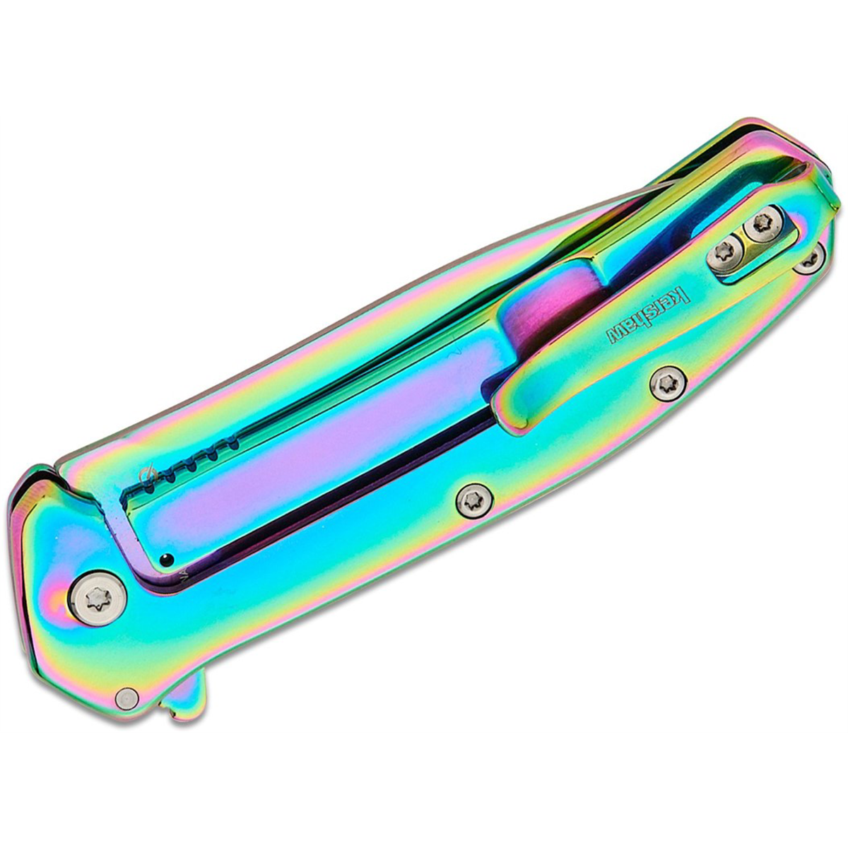 Kershaw Outcome  Assisted Open Frame Lock Drop Point Blade EDC Folding Pocket Knife  - Rainbow