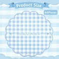 thumbnail image 2 of 60 Pcs Blue and White Gingham Paper Placemats,13.5 Inch Scalloped Blue Checkered Place Mat Disposable Table Placemats Decorative Paper for Table Setting Baby Shower Wedding Bridal Banquet Tea Party, 2 of 6