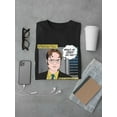 thumbnail image 3 of The Office Mens Graphic Tee Black - The Office Dwight Comic 100% Cotton Classic Fit, 3 of 4