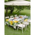 thumbnail image 4 of Outdoor Tablecloth with Umbrella Hole for Patio/Picnic/Party/Camping, Summer Lemon Waterproof Table Cloth Rectangle Table Cover Washable, Coastal Shells Pastoral Floral Farmhouse Wood (60"x 84"), 4 of 8