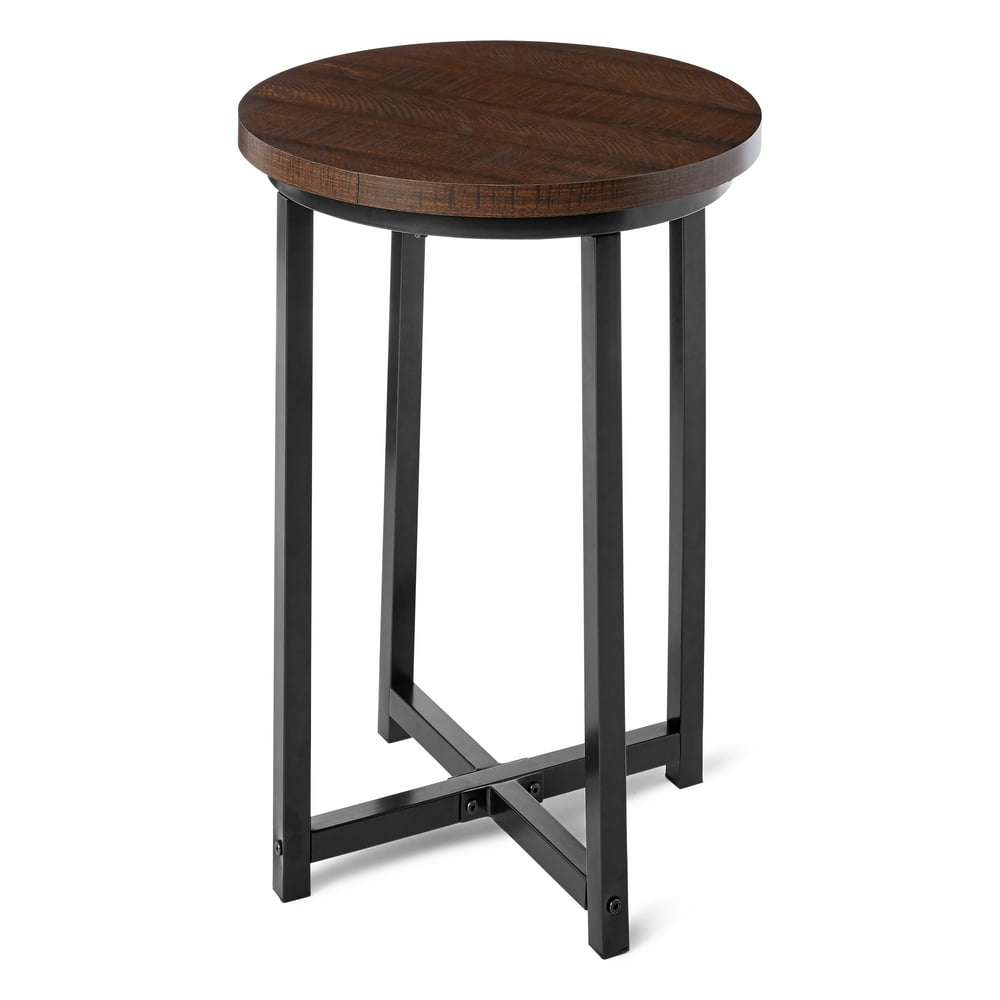 Mainstays Round End Table with Metal Legs, 18" D x 24" H