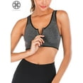 thumbnail image 3 of Luxtrada Women's Yoga Sports Bras Training Stretch Tank Top High Impact Padded Bra Front Zipper Closure, 3 of 9