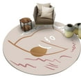 thumbnail image 1 of Tapis Rond pour Chambre à Coucher Salon Bureau Jeu, Tapis de Sol, 2 Pieds x 2 Pieds/60*60cm Rond, 1 of 5