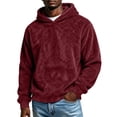 thumbnail image 2 of VBVC Men's Fuzzy Fleece Lightweight Hoodie , Winter Warm Pullover Sweatshirt For Men, S-3XL, 2 of 6