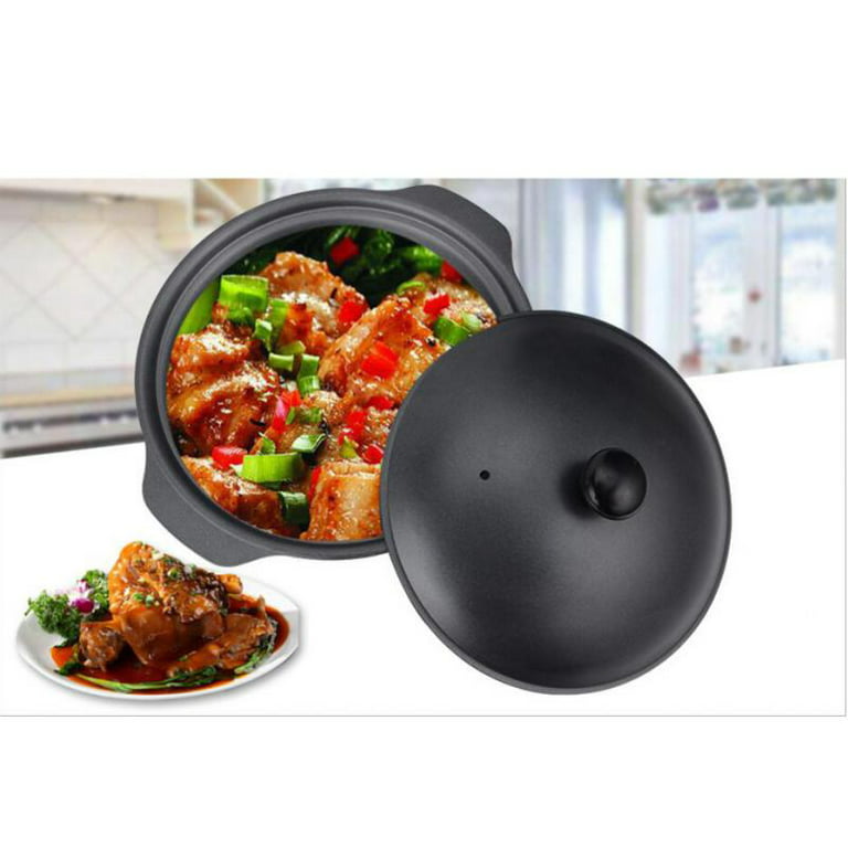 Cast Iron Wok Shallow Round Casserole Dish with Lid,for Rice Noodle keep  Warm 22cm 