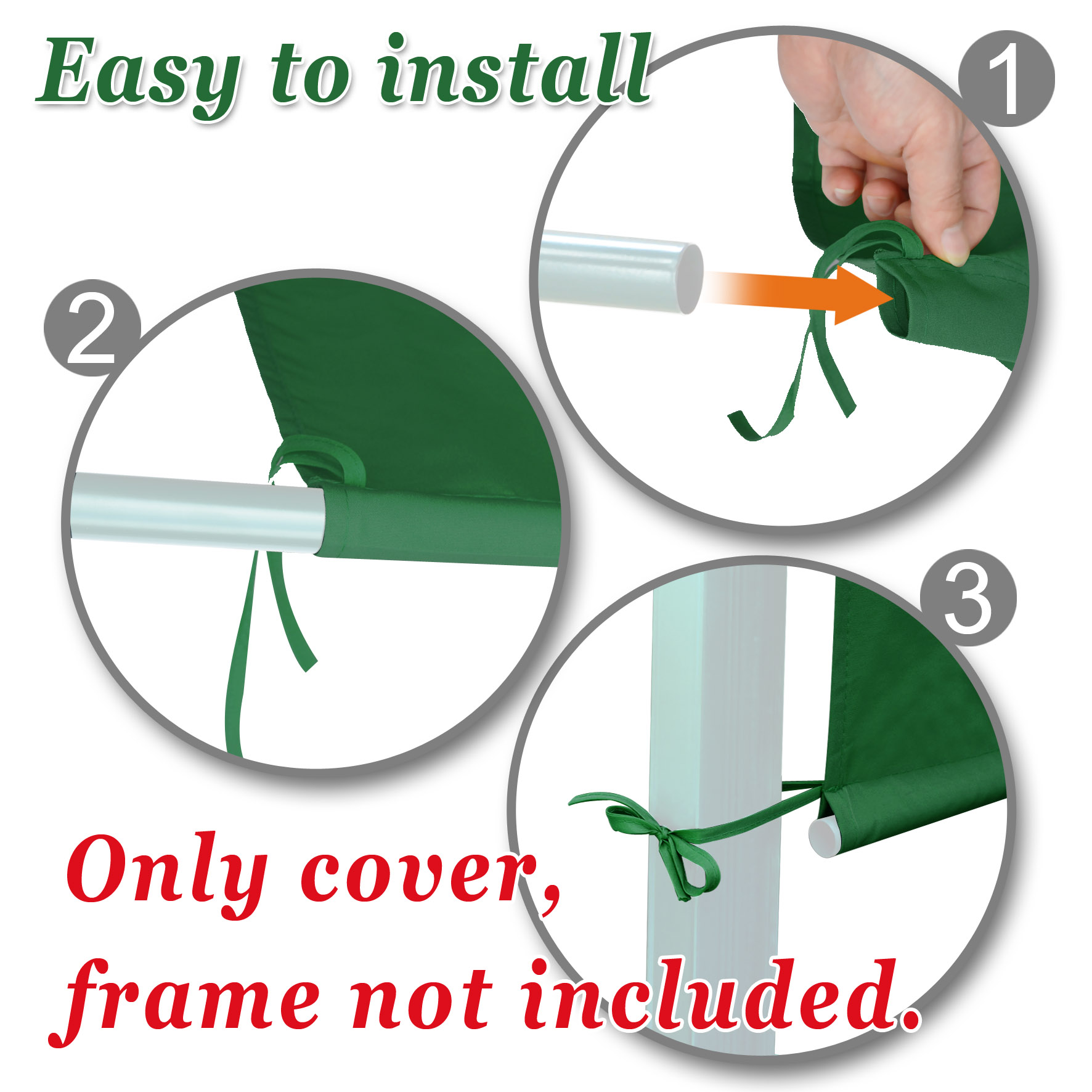 SUNNY 17x 6.7 Ft Universal Replacement Canopy for Pergola Structure Outdoor (Canopy Only) (Green)