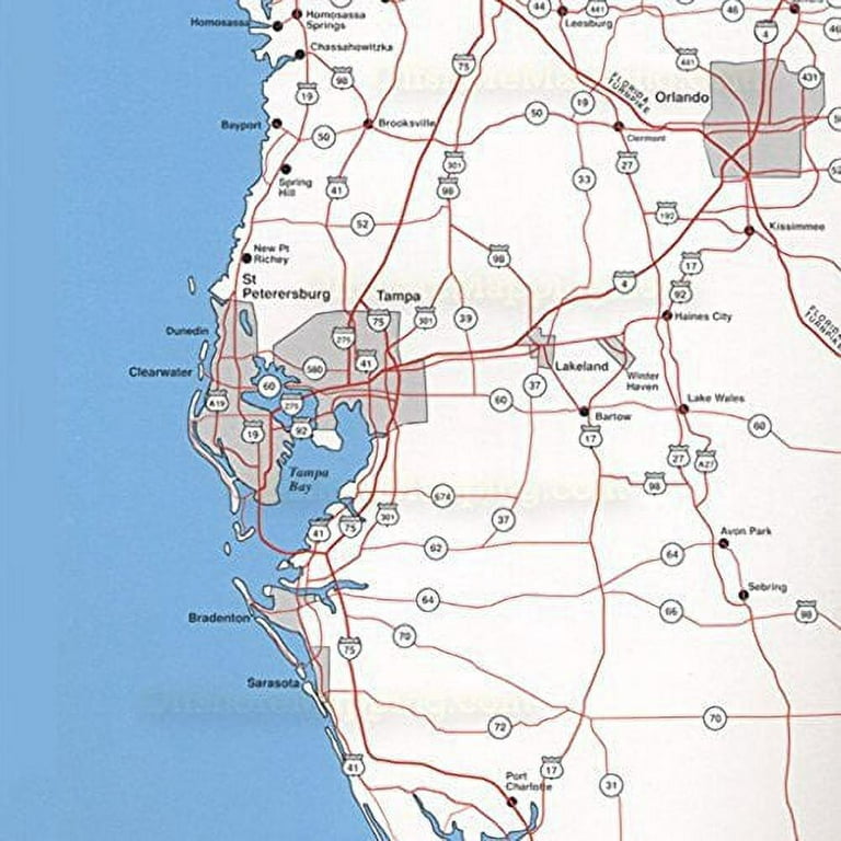 Top Spot Fishing Map West Coast Florida - Offshore Homosassa To Everglades,  N205