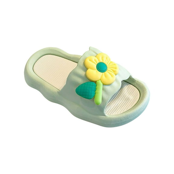 XIMIN Casual Indoor Outdoor Beach Belle Slippers Girls Summer Princess Flowers Non Slip Soft Bottom Outside Wear Sandals Slippers