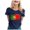 Dark Blue, variant on LUOGENLI Female T-shirts for Womens Portugal Women's Soccer Fan T Shirt Colorful Flag Art Splash Print Casual Short Sleeve Top for Ladies Womens Funny T-shirts Graphic Tees Summer Clothes L