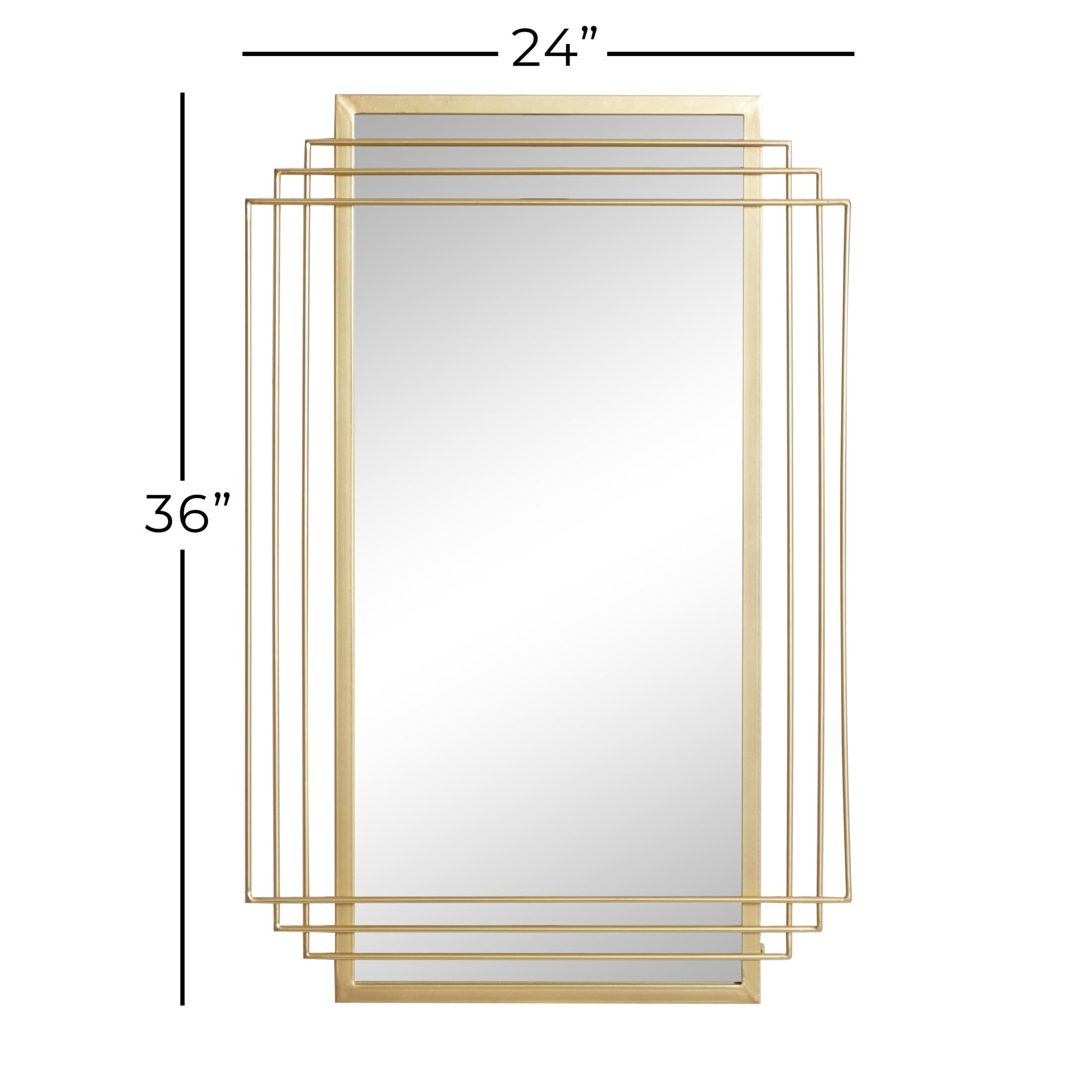 CosmoLiving by Cosmopolitan 24" x 36" Gold Geometric Wall Mirror