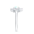 thumbnail image 3 of Rosec Jewels Natural Ethiopian Opal Ring with Diamond for Women, Nature Inspired Ring, 10K White Gold, US 10.00, 3 of 9
