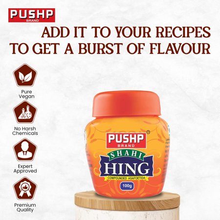 Pure Compounded Asafoetida Shahi Hing Powder By Pushp 100gm, 3.5 Ounce | Pack Of 1