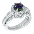 thumbnail image 4 of LaRaso & Co His Hers Wedding Ring Set His Hers Silver Black Titanium Engagement Rings TRIO Set Him Her 9/8, 4 of 6