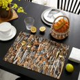 thumbnail image 3 of Reed Camo Dry Plants Pattern Summer Placemats Table Placemats Set Of 6-Linen Kitchen Washable Placemats Table Mats 11.8"x17.7" Non-Slip Heat Resistant, 3 of 5