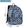thumbnail image 2 of FORMRS Kids Backpack for School Unisex 17" Casual Bookbag Travel Daypack with Compartment Pockets, Blue Floral Leopard Pattern, 2 of 7