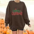 thumbnail image 2 of Merry Christmas T Shirt Women Christmas Santa Print Sweatshirt Long Sleeve Crewneck Holiday Blouse for Fall Winter, 2 of 5