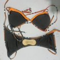 thumbnail image 4 of Bikini sexy de color sólido para mujer 2024, traje de baño ajustable con cordones, traje de baño de playa brasileño de verano, conjunto de bikini de triángulo con cuello halter, 4 of 5