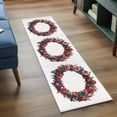 thumbnail image 4 of Rose Wreaths Area&nbsp;Rug 2x6ft Natural Plant Non-Slip&nbsp;Washable Square&nbsp;Rugs Soft Felt Indoor Floor Mat for Bedroom Kitchen Living Room Bathroom, 4 of 9