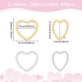 thumbnail image 3 of 1 set 40pcs 2 colors 201 Stainless Steel Linking Rings Heart Golden Stainless Steel color 20x21x1mm 20pcs/color, 3 of 5