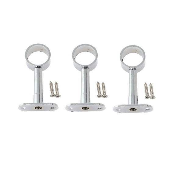 LEFU Round Chrome Center Support Bracket for Wardrobe Rail Rod Socket, Adjustable Length 79-108mm, Zinc Alloy Construction, Fits 25mm Diameter Pipe, Single Piece Hanger Hardware