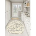 thumbnail image 4 of Cream Tufted Rug 6X10, Geometric Wool, Handmade Rugs, Living room, Bedroom, Oval Carpet, 4 of 5