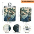 thumbnail image 5 of Yayeee 2 Pack Qtip Holder Bathroom Cotton Swab Canister with Lid Clear Dispenser Set, Tree in The Mountains, 5 of 6