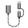 thumbnail image 4 of Sidaley Cable de nylon tipo C OTG a USB 3.0 Cable adaptador Reutilizable Interior Exterior Reunión de trabajo Convertidor de viaje Gris Gris 10piezas, 4 of 5