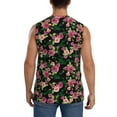 thumbnail image 4 of Balery Rose Flowers Men's Sleeveless Muscle Shirts Workout Tank Top, Moisture Wicking, Odor Protection-, 4 of 8