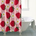 thumbnail image 4 of Strawberry Plants Fruit Flower Pink Pattern Shower Curtain 72"x84" ,Bathroom Decorative Shower Curtains Set with 12 Hooks,Modern Waterproof Washable Shower Curtain, 4 of 6