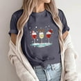 thumbnail image 2 of Odeerbi Christmas Shirts For Women Crewneck Tops Fashion Short Sleeve Printing Casual Blouse Dark Gray, 2 of 6