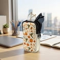 thumbnail image 7 of SEANATIVE Double Eyeglass Case with 2 Compartment Glasses Case Zipper Eyewear Pouch Soft Neoprene Sunglasses Pouch Travel Glasses Storage Pouch Bag, Hummingbird Pumpkin Fall Maple Leaf Beige, 7 of 7