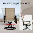 thumbnail image 2 of Outdoor Swivel Rocker Dining Chairs Set of 4 - High Back All-Weather Textilene Mesh & Metal Frame, Comfortable Patio Chairs for Garden, Deck, Backyard (Brown), 2 of 8