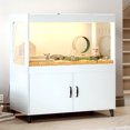 thumbnail image 2 of TC-HOMENY Large Transparent Hamster Cage with RGB Lights & Independent Storage – Ventilated Pet Habitat with Liftable Door for Hamsters, Guinea Pigs, Rabbits, 2 of 9