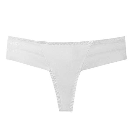Fulorrnie Underwear for Women No Show Seamless Comfort Thong Panties Elastic Waist Banded Moisture Wicking High Waisted Panty  White  M