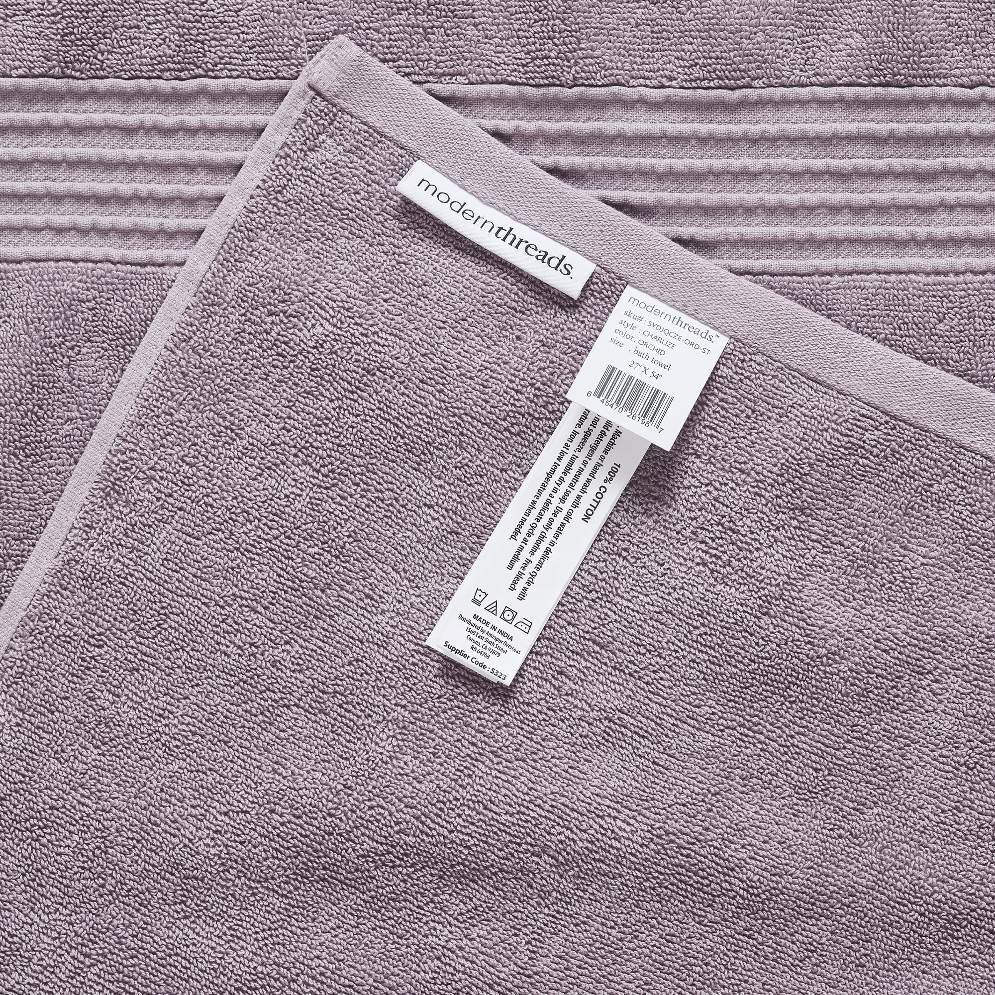 Modern Threads Charlize 6-Piece Cotton Bath Towel Set, Orchid