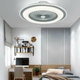thumbnail image 4 of DENEST 23" Invisible Ceiling Fan Dimmable LED Light Kit Remote Control Flush Mount Lamp, 4 of 12