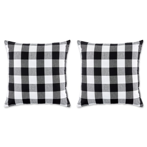 DII 20x20" Modern Cotton Buffalo Check Pillow Cover in Black/White (Set of 2)