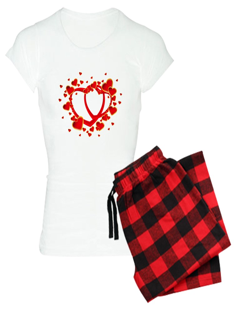CafePress Heart His and Hers Pajamas Womens PJs