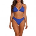 thumbnail image 4 of Halter Bikini Sets for Women 2-Piece Open Back Bathing Suit,Push Up Bra and Seamless Stretch Swimwear Bottom, 4 of 8