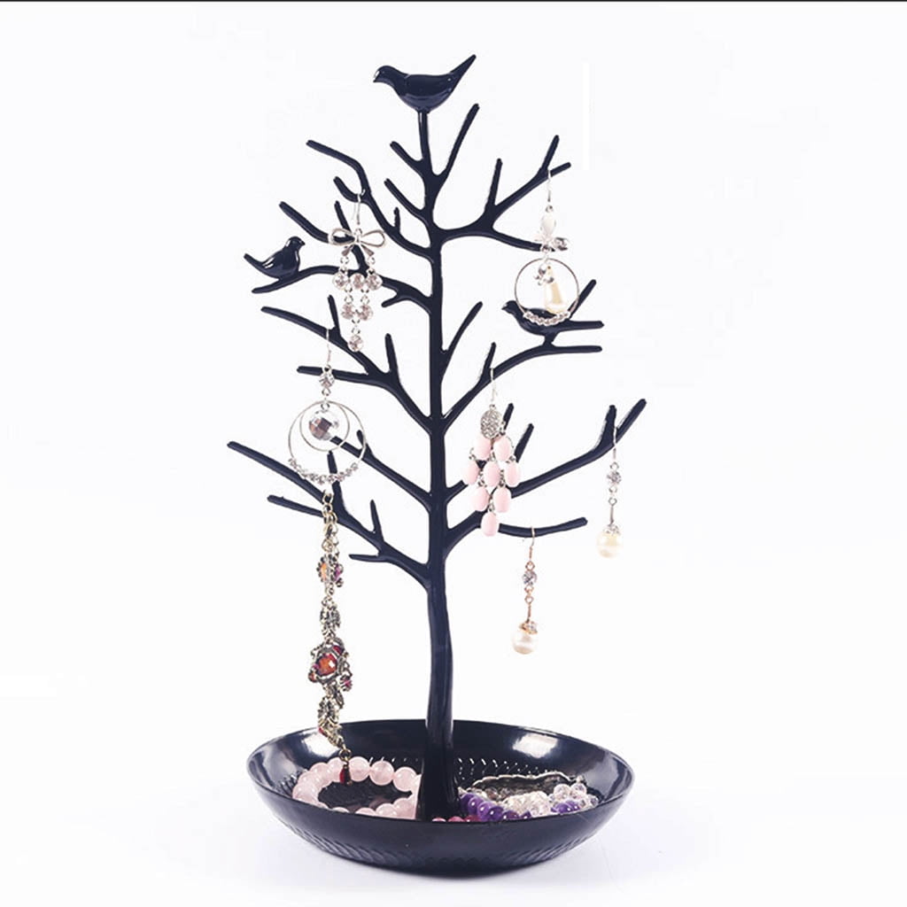 Birds Tree Jewelry Display Stand Earring Necklace Holder Tower Rack Hanging Organizer for Bangles Pendants